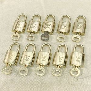 Louis Vuitton Silver Padlock and Key Set Lock Cadena 12LV1104